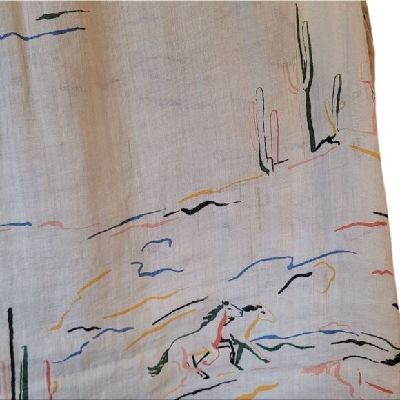 Banana Republic Women's Desert Print Ramie Utility Shirt Size XL - Picture 6 of 8